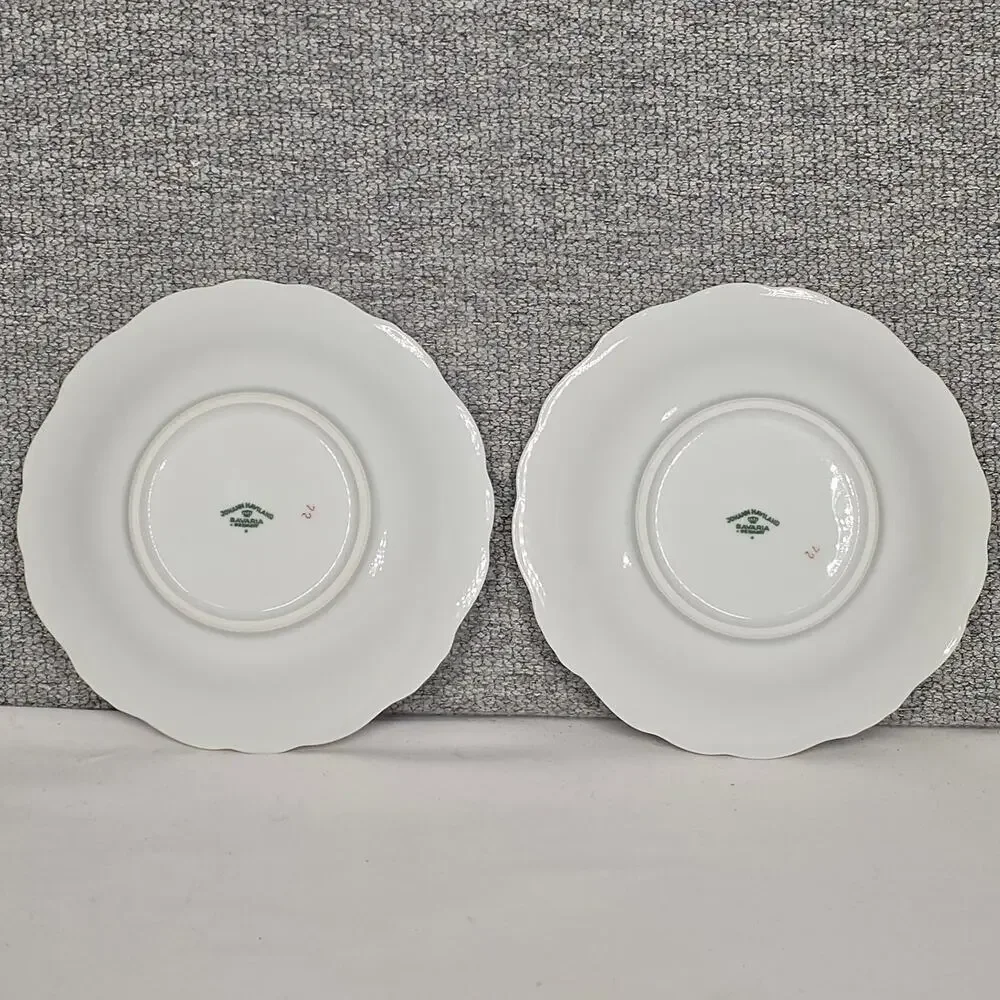 VINTAGE JOHANN HAVILAND BAVARIA GERMANY FLORAL PORCELAIN PLATE – GOLD TRIM – 6